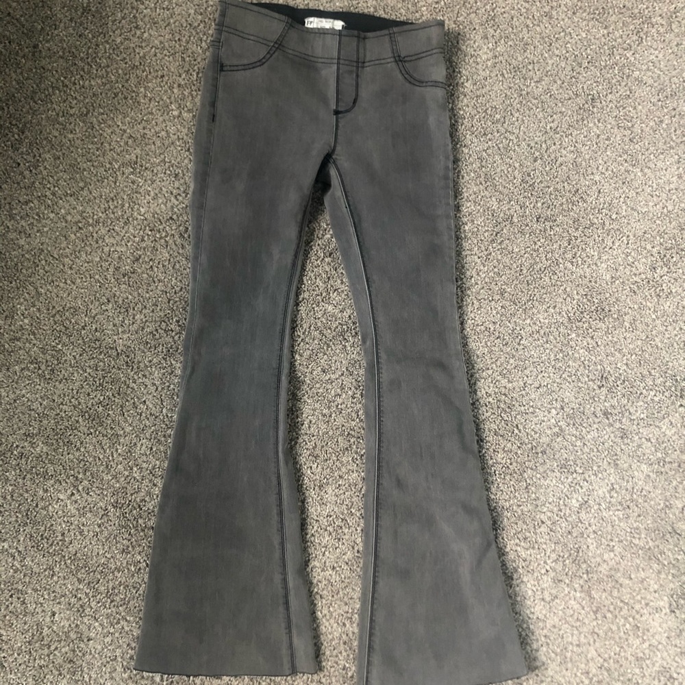 Free People gray stretch denim flare, size 24!